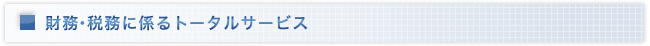 財務・税務に係るトータルサービス